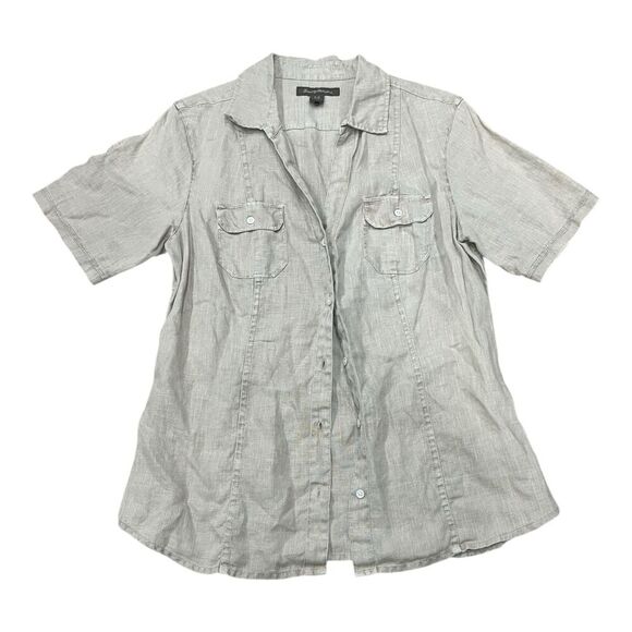 Tommy Bahama Beige 100% Linen Button Down Camp Shirt S - Picture 1 of 4